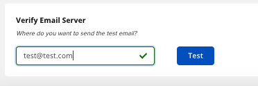 Verify email server section