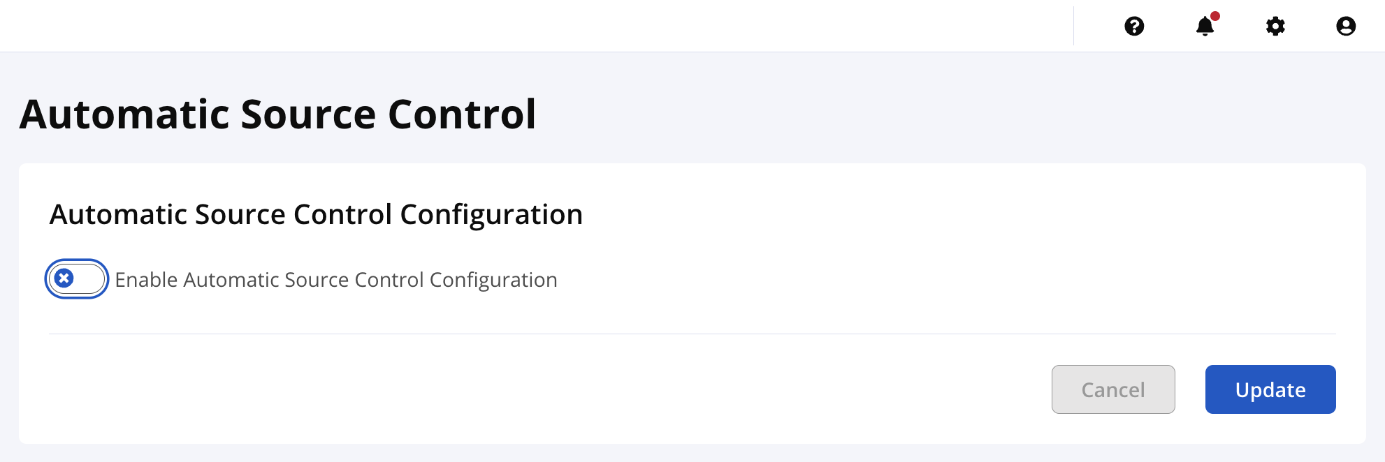 Configuration for Automatic Source Control